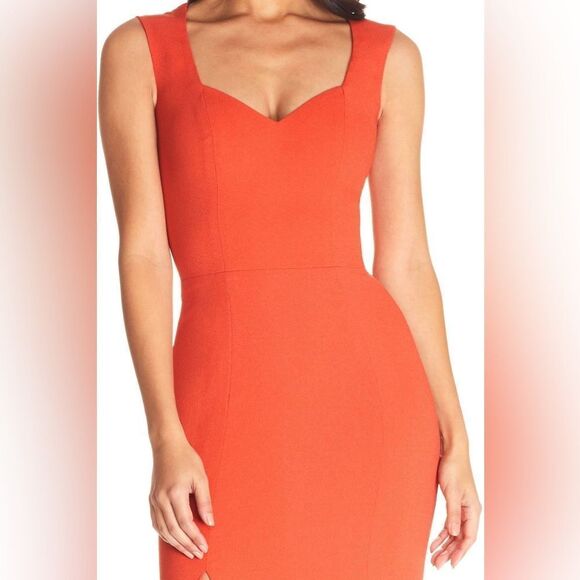 Dress the population Monroe Side Slit Gown maxi dress side slit poppy Red Sz S - Picture 7 of 14